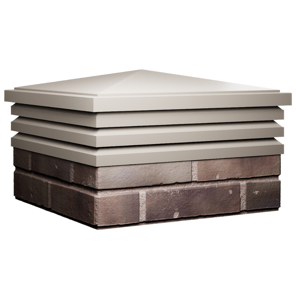 Колпак Zking Бона ХайТек Бежевый на столб 2х2 кирпича (513х513мм) в Мытищах фото