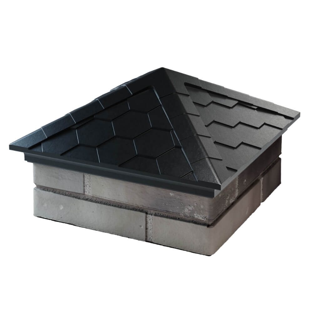 Колпак Zking Эверест Черный на столб 1.5х1.5 кирпича (390х390мм) в Мытищах фото