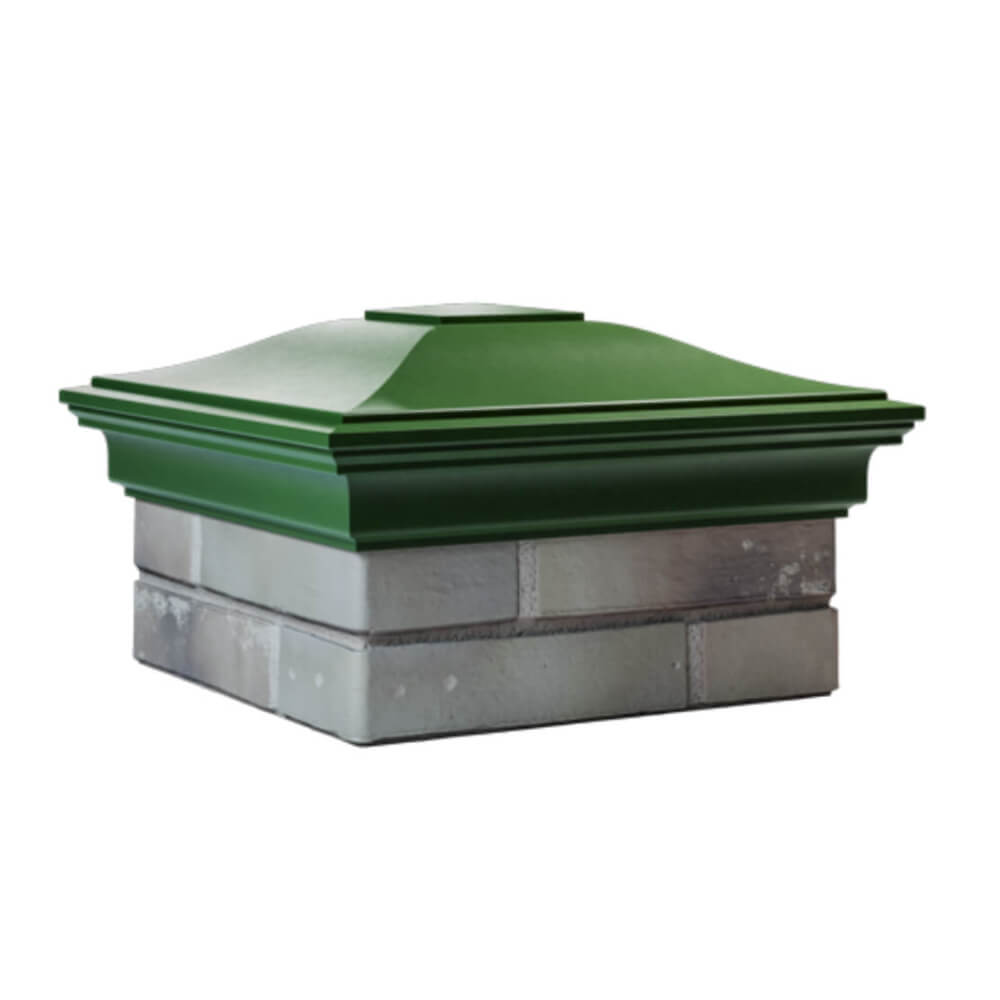 Колпак Zking Монблан Зеленый на столб 1.5х1.5 еврокирпича 0.7НФ (355х355мм) в Мытищах фото