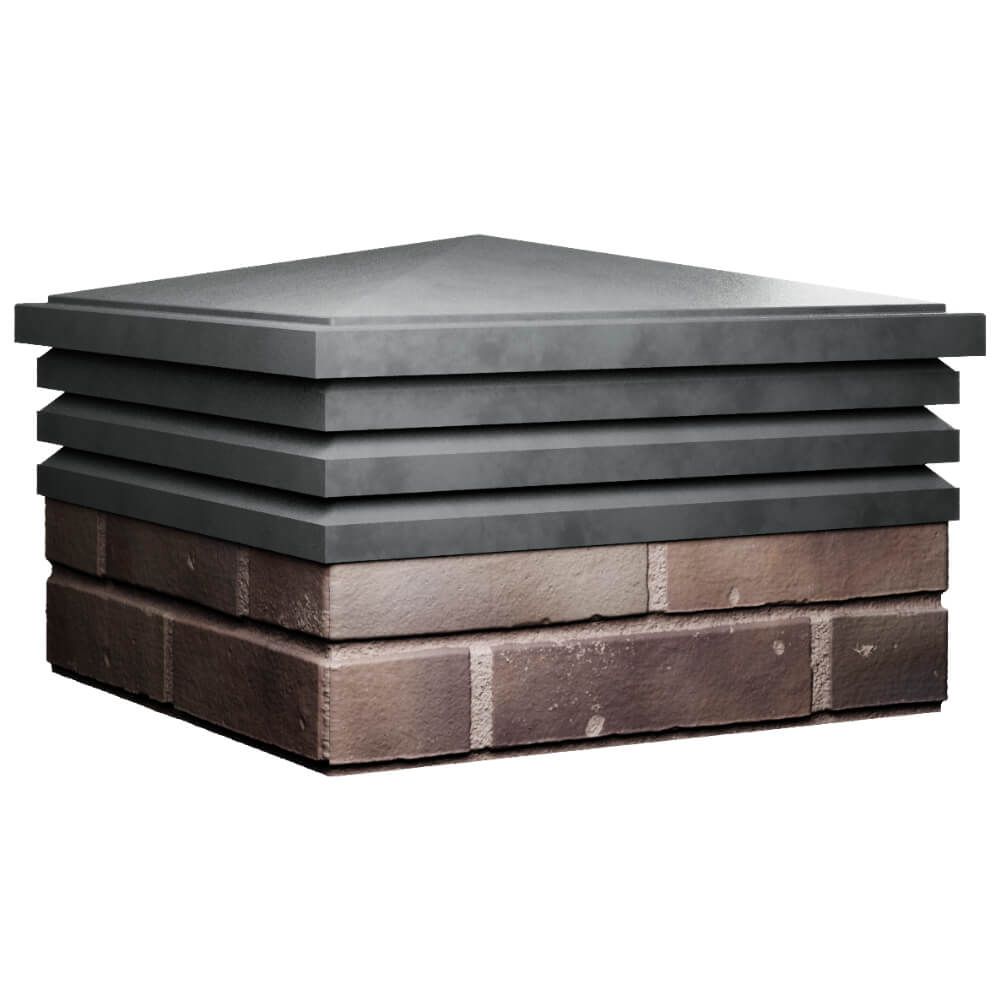 Колпак Zking Бона ХайТек Серый на столб 2х2 кирпича (513х513мм) в Мытищах фото