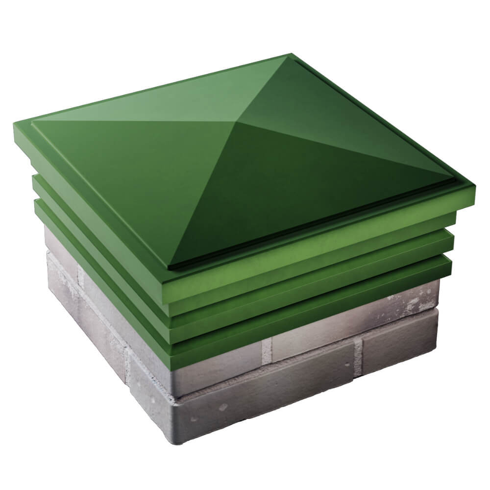 Колпак Zking Бона ХайТек Зеленый на столб 1.5х1.5 кирпича (385х385мм) в Мытищах фото