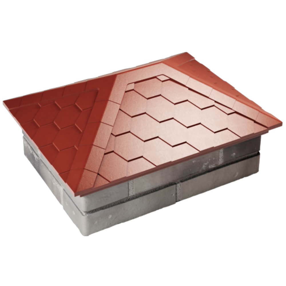 Колпак Zking Эверест Красный на столб 2х1.5 кирпича (520х390мм) Мытищи фото