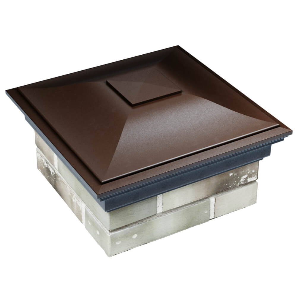 Колпак Zking Монблан Коричневый на столб 1.5х1.5 кирпича (385х385мм) в Мытищах фото