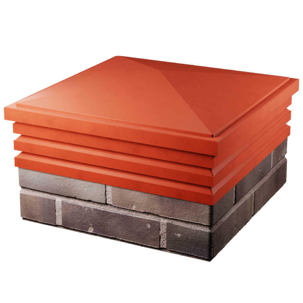 Колпак Zking Бона ХайТек Красный на столб 2х2 кирпича (513х513мм) в Мытищах фото