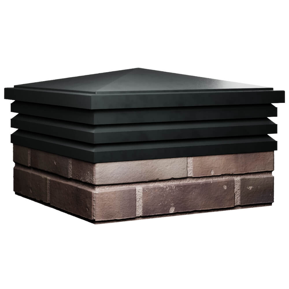 Колпак Zking Бона ХайТек Черный на столб 2х2 кирпича (513х513мм) в Мытищах фото