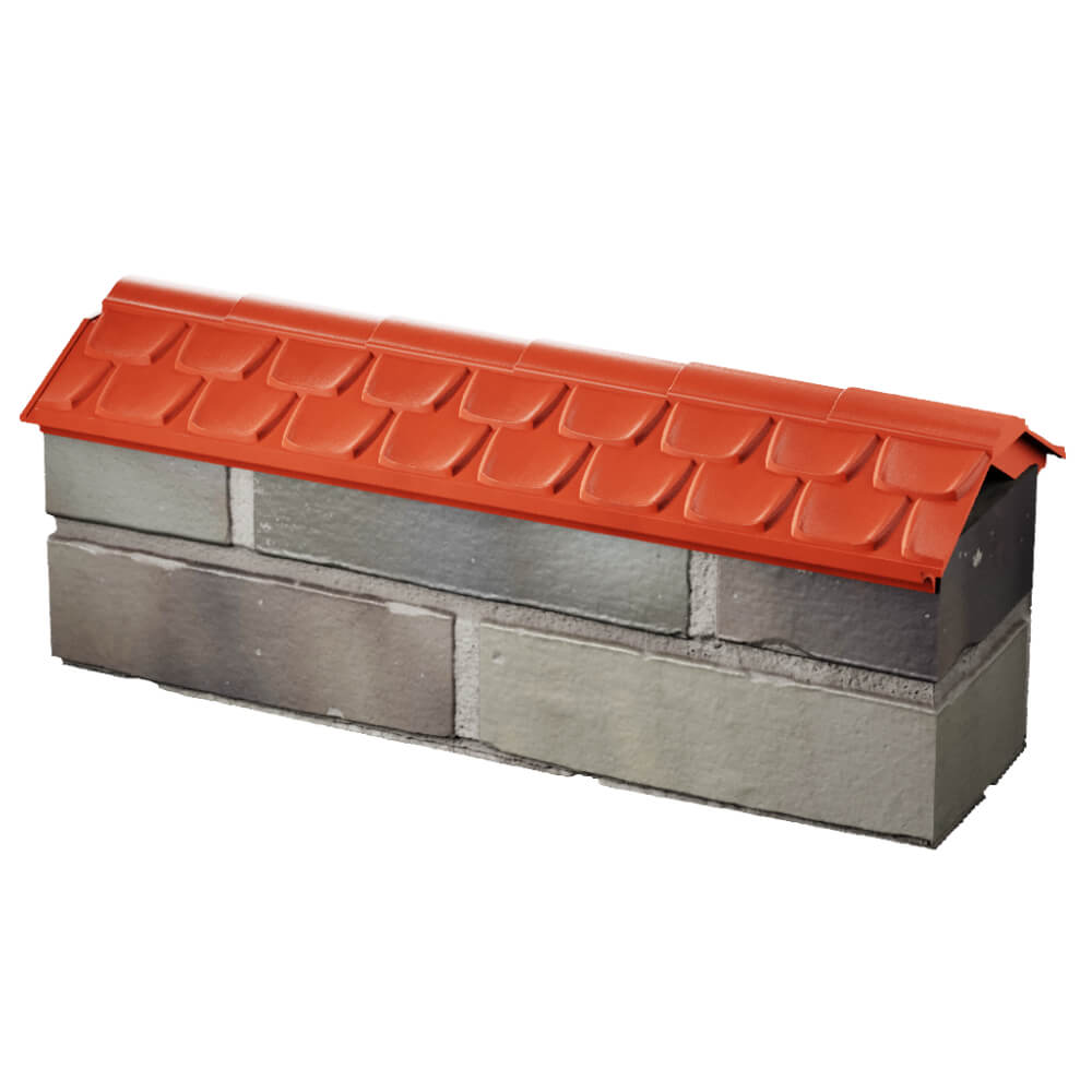 Парапет Zking Эльбрус Красный с посадкой на 0.5 кирпича (130мм) в Мытищах фото