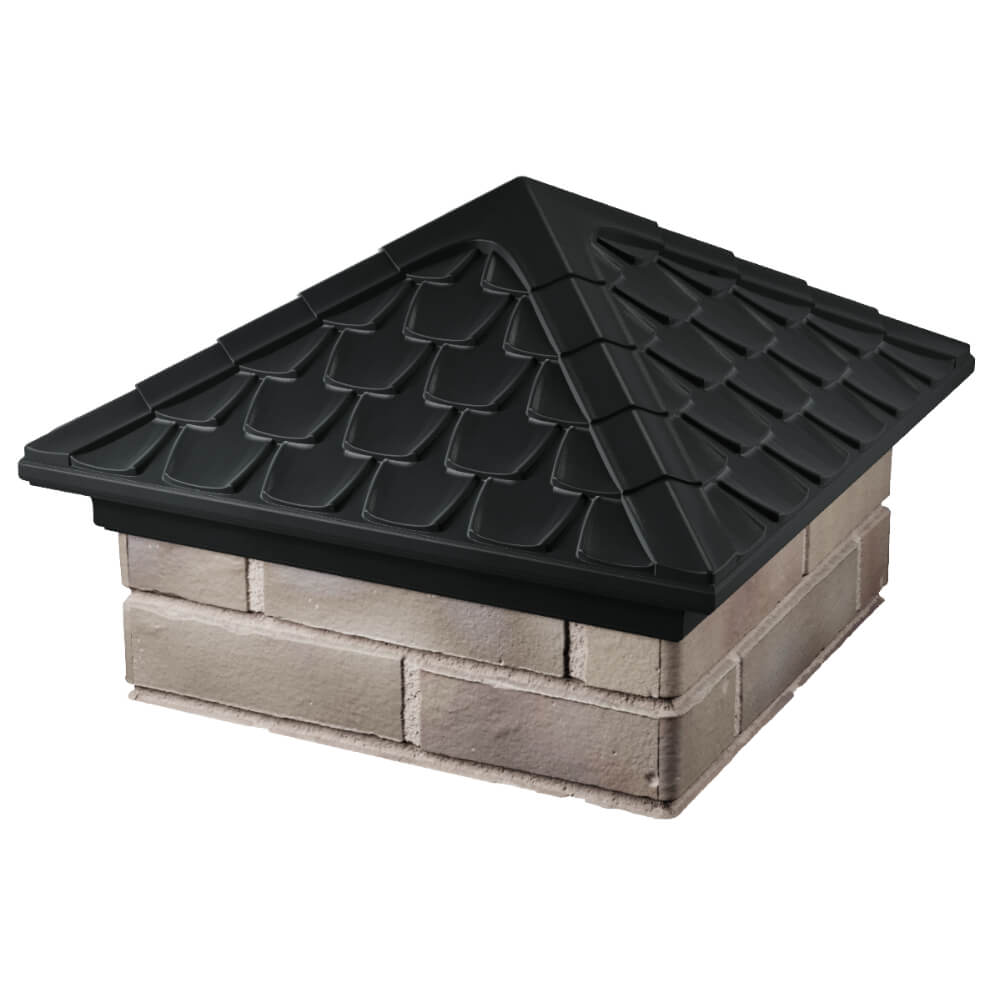 Колпак Zking Эльбрус Черный на столб 1.5х1.5 кирпича (385х385мм) в Мытищах фото