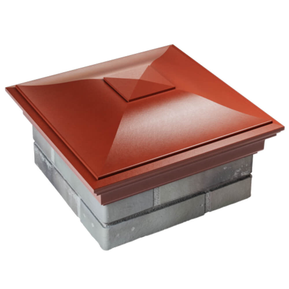 Колпак Zking Монблан Красный на столб 1.5х1.5 кирпича (385х385мм) в Мытищах фото