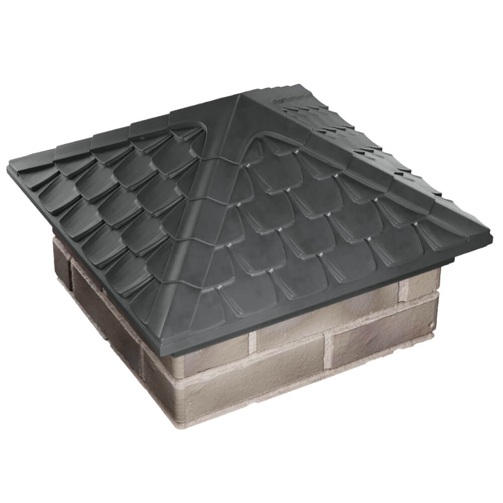 Колпак Zking Эльбрус Серый на столб 1.5х1.5 кирпича (385х385мм) в Мытищах фото