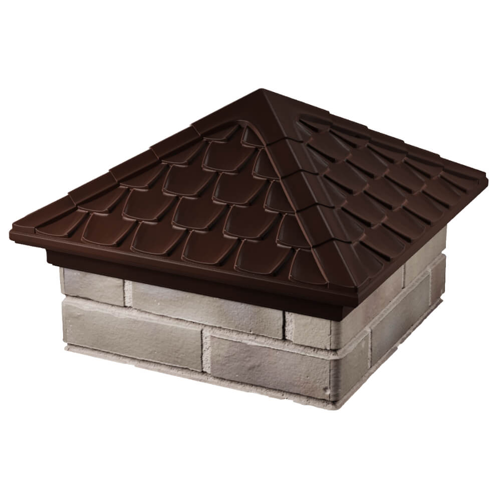 Колпак Zking Эльбрус Коричневый на столб 1.5х1.5 кирпича (385х385мм) в Мытищах фото