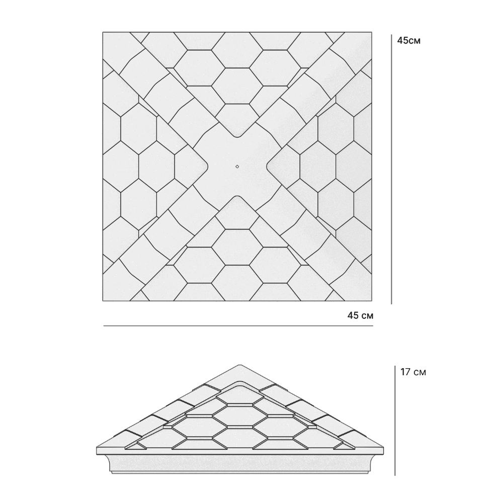 Колпак Zking Эверест Черный на столб 1.5х1.5 кирпича (390х390мм) в Мытищах фото