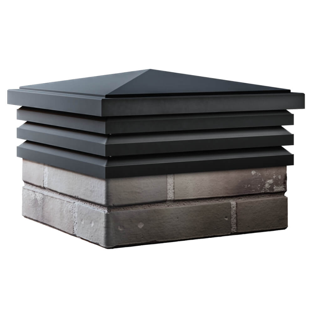 Колпак Zking Бона ХайТек Черный на столб 1.5х1.5 кирпича (385х385мм) в Мытищах фото