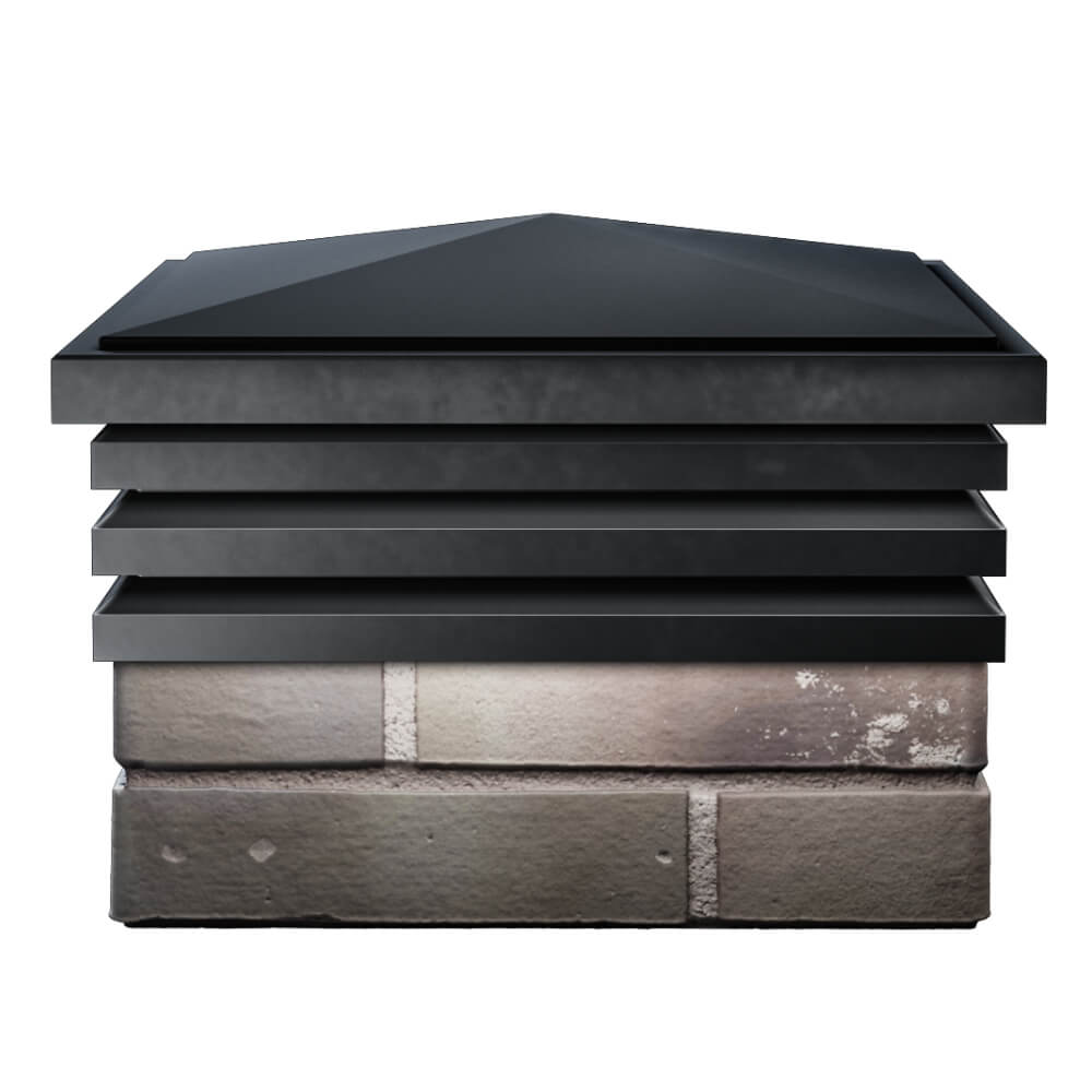 Колпак Zking Бона ХайТек Черный на столб 1.5х1.5 кирпича (385х385мм) Мытищи фото