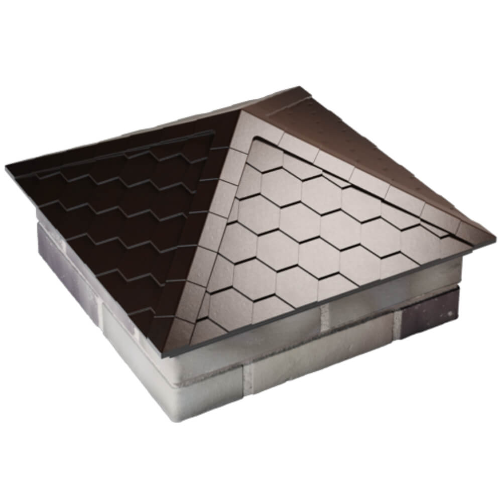 Колпак Zking Эверест Коричневый на столб 2х2 кирпича (535х535мм) Мытищи фото