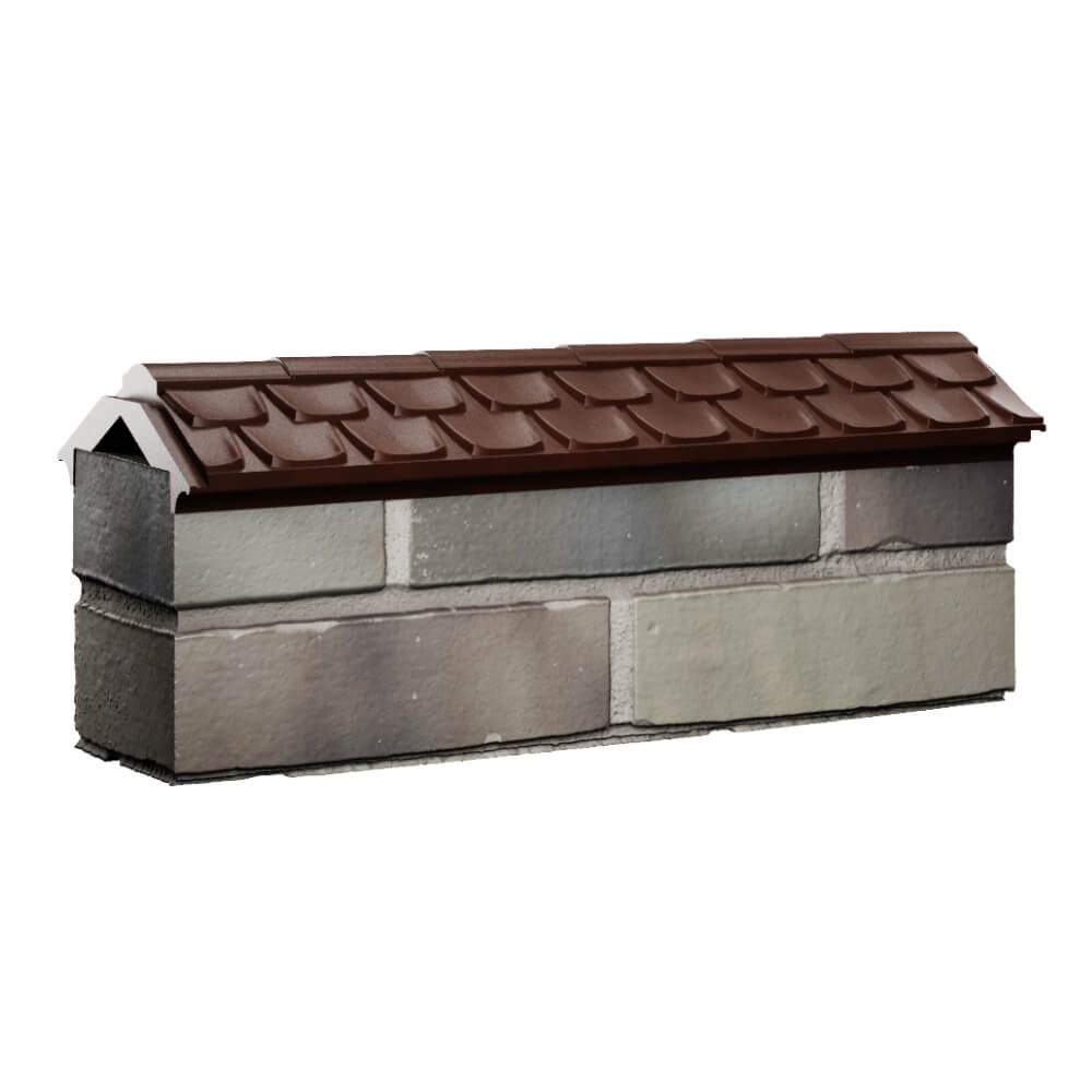 Парапет Zking Эльбрус Коричневый с посадкой на 0.5 кирпича (130мм) Мытищи фото
