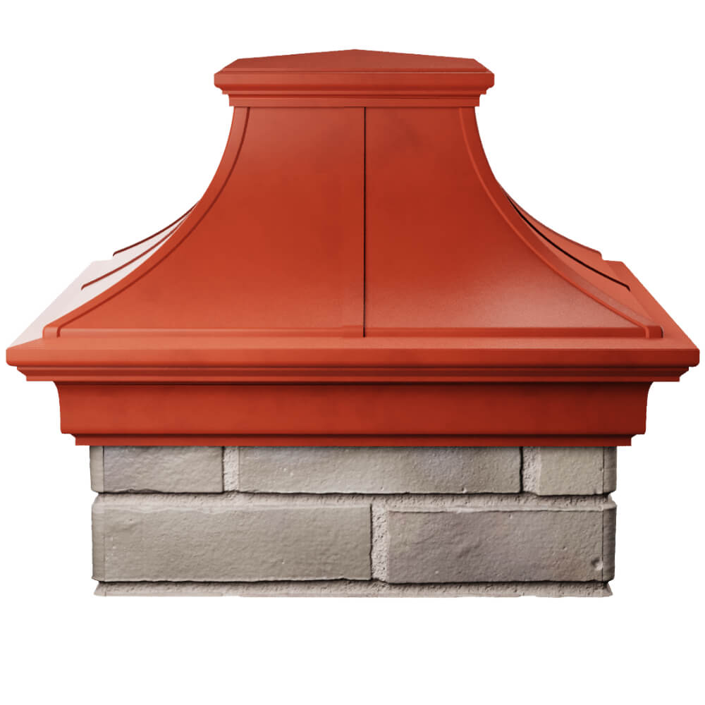Колпак Zking Монблан Премиум Красный на столб 1.5х1.5 кирпича (385х385мм) Мытищи фото
