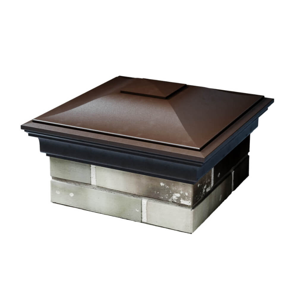 Колпак Zking Монблан Коричневый на столб 1.5х1.5 еврокирпича 0.7НФ (355х355мм) в Мытищах фото