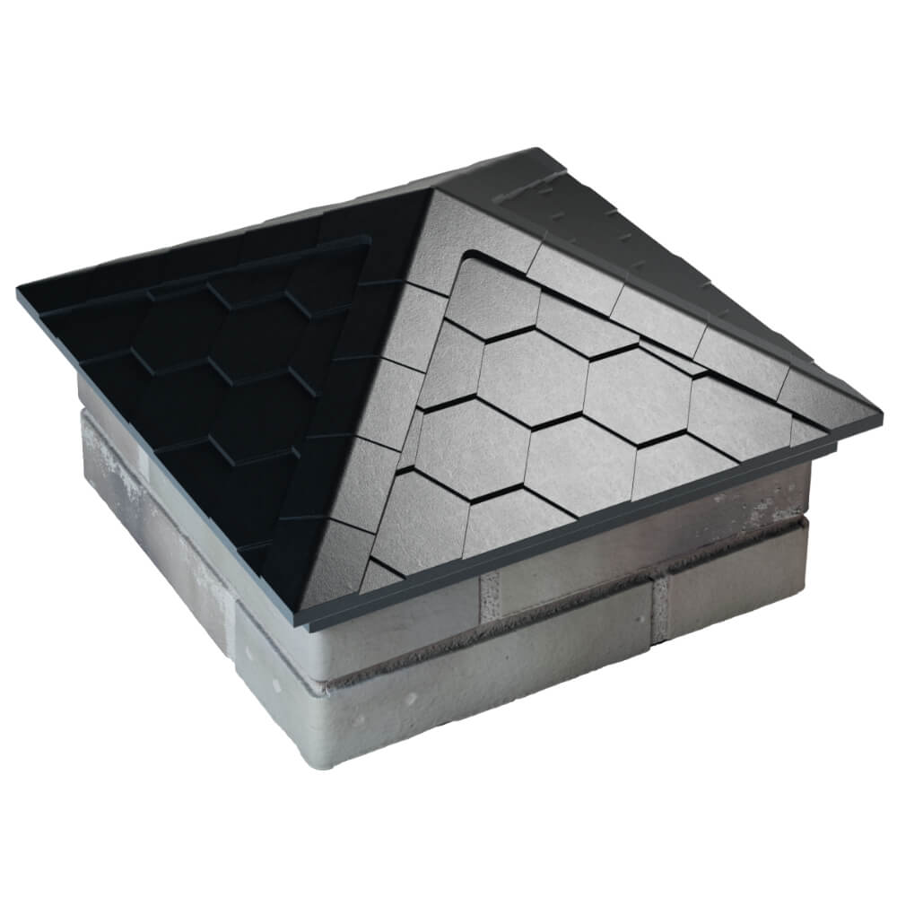 Колпак Zking Эверест Черный на столб 1.5х1.5 кирпича (390х390мм) в Мытищах фото