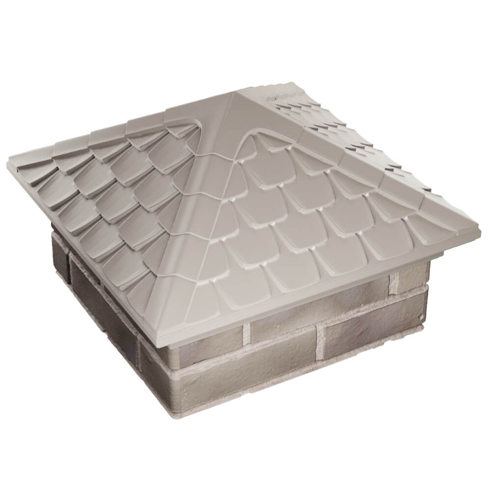 Колпак Zking Эльбрус Бежевый на столб 1.5х1.5 кирпича (385х385мм) в Мытищах фото