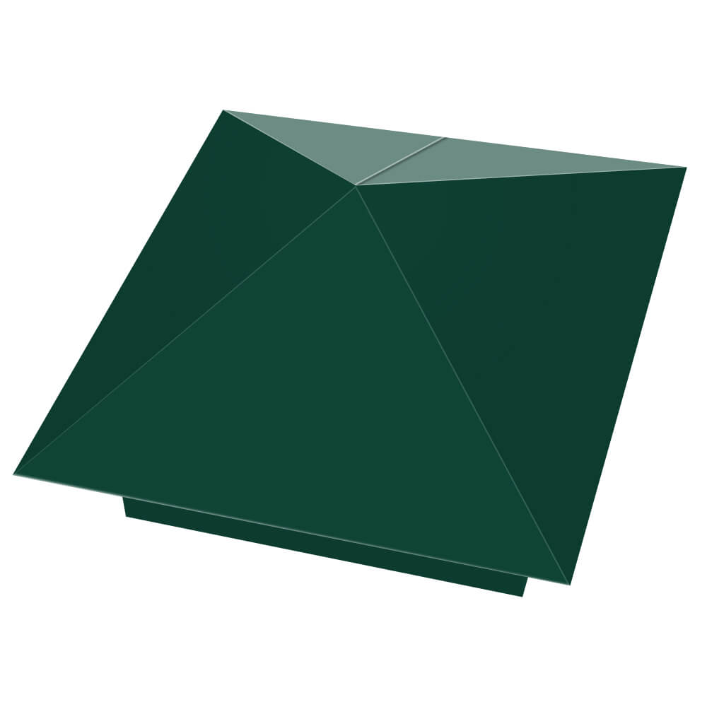 Колпак металлический 390х390мм RAL6005 Зеленый Мох заборный Мытищи фото