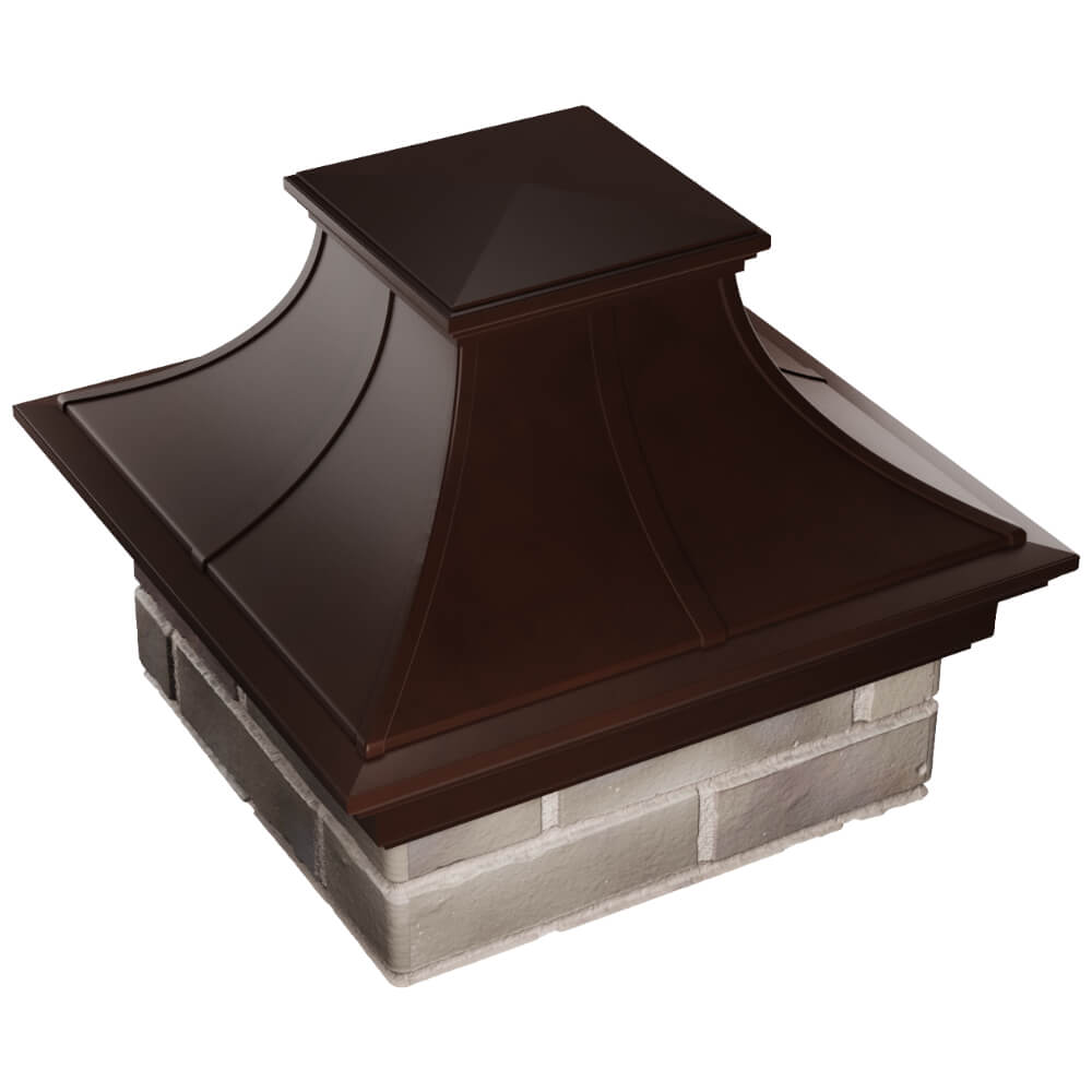 Колпак Zking Монблан Премиум Коричневый на столб 1.5х1.5 кирпича (385х385мм) в Мытищах фото