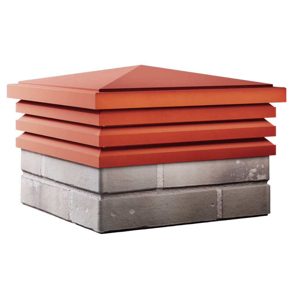 Колпак Zking Бона ХайТек Красный на столб 1.5х1.5 кирпича (385х385мм) в Мытищах фото