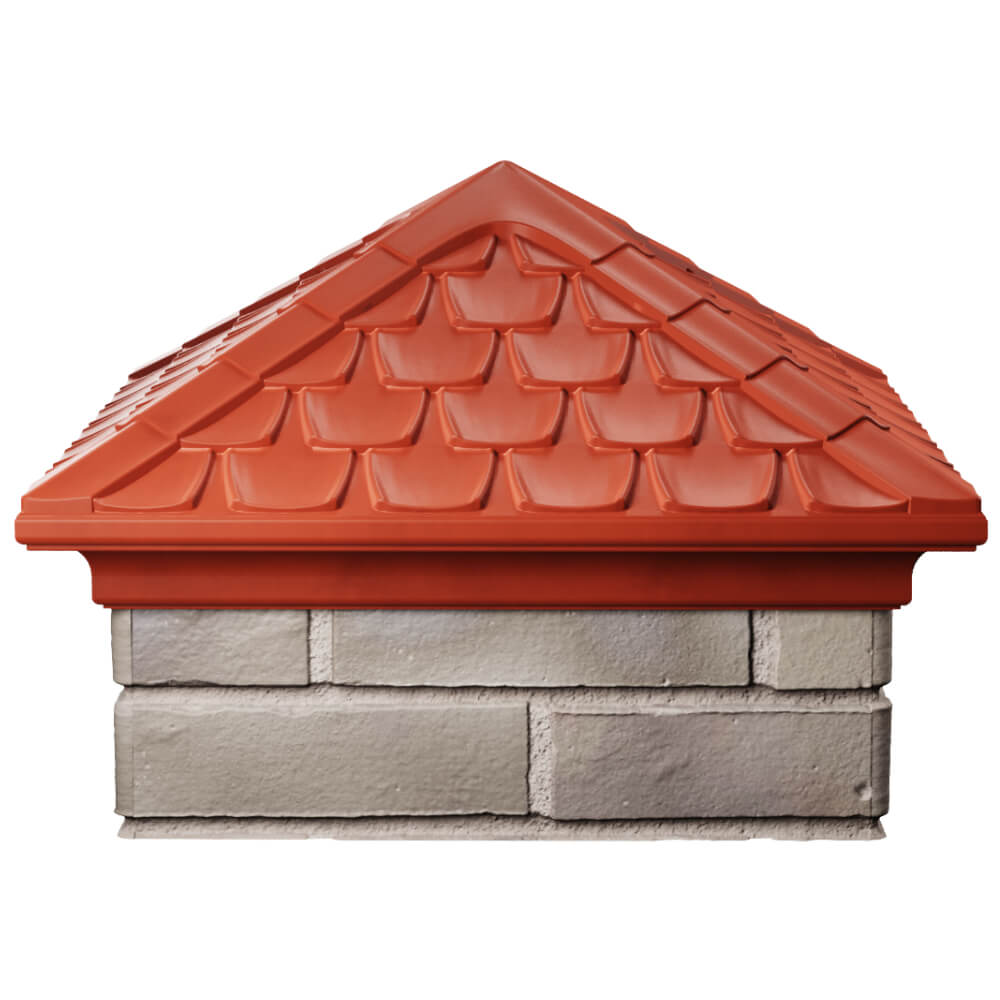 Колпак Zking Эльбрус Красный на столб 1.5х1.5 кирпича (385х385мм) Мытищи фото