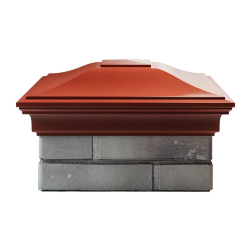 Колпак Zking Монблан Красный на столб 1.5х1.5 еврокирпича 0.7НФ (355х355мм) Мытищи фото