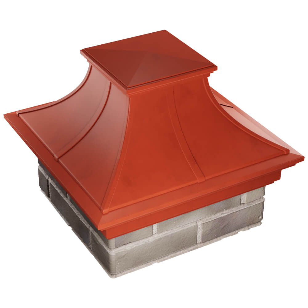 Колпак Zking Монблан Премиум Красный на столб 1.5х1.5 кирпича (385х385мм) в Мытищах фото