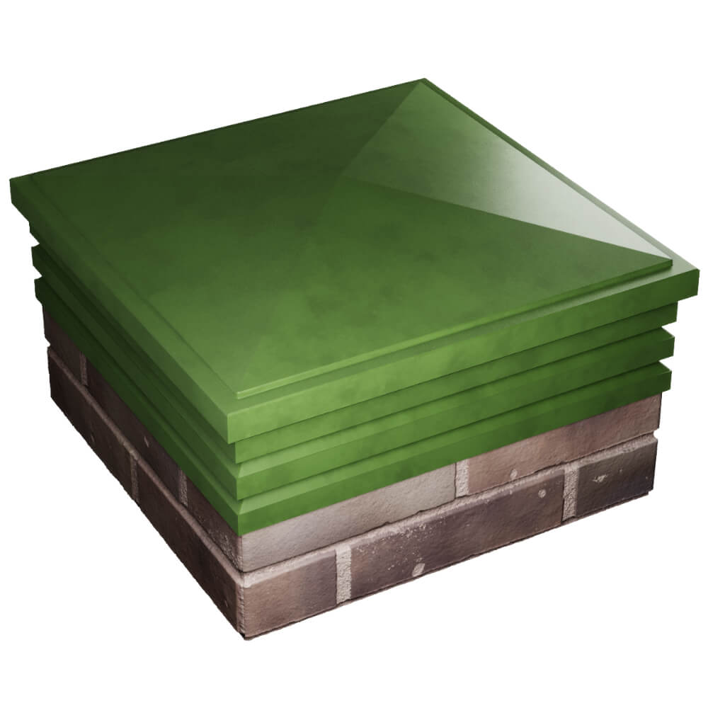 Колпак Zking Бона ХайТек Зеленый на столб 2х2 кирпича (513х513мм) в Мытищах фото