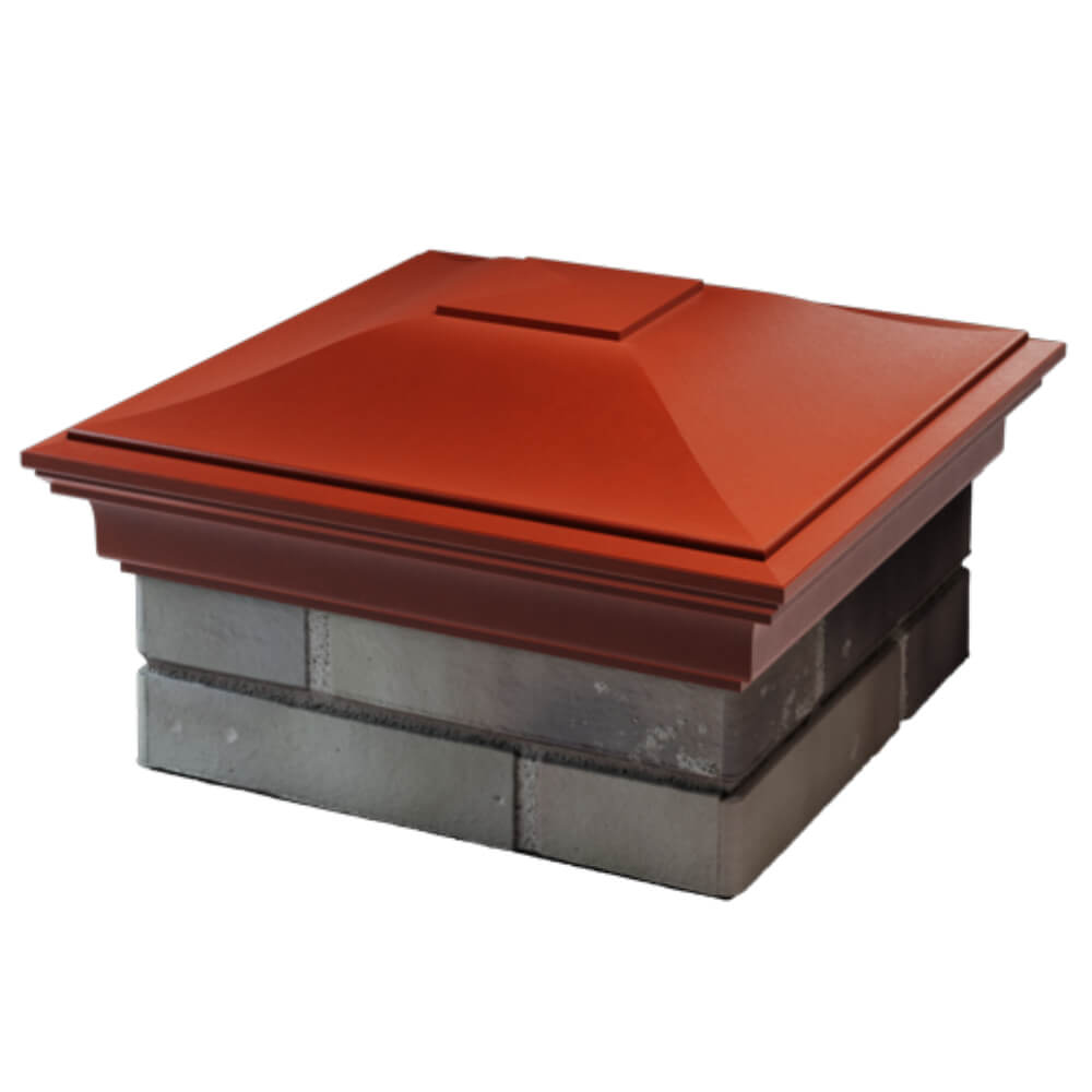 Колпак Zking Монблан Красный на столб 1.5х1.5 кирпича (385х385мм) в Мытищах фото