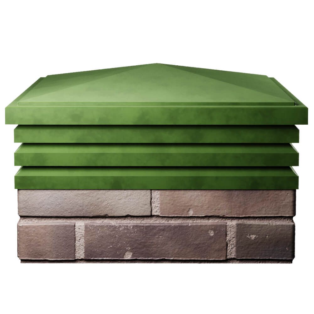 Колпак Zking Бона ХайТек Зеленый на столб 2х2 кирпича (513х513мм) Мытищи фото