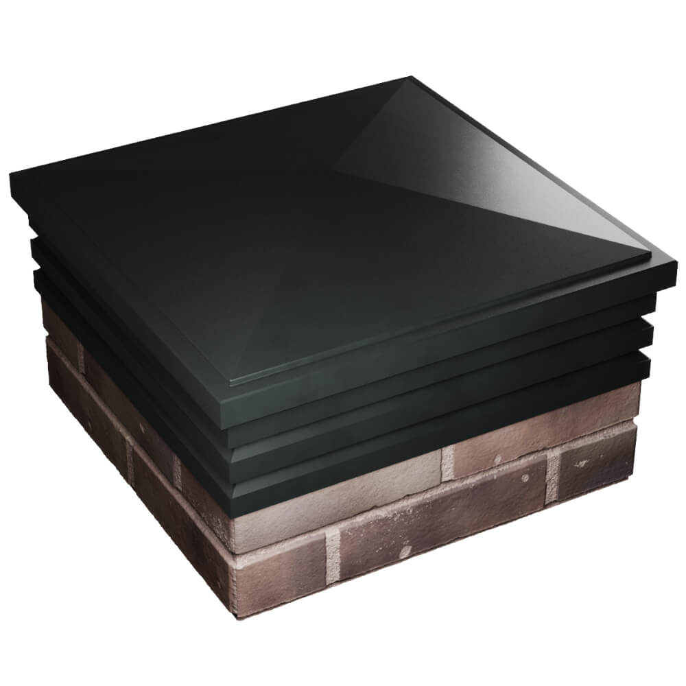 Колпак Zking Бона ХайТек Черный на столб 2х2 кирпича (513х513мм) в Мытищах фото