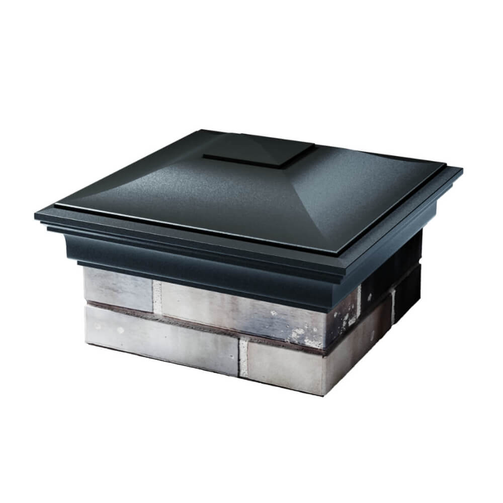 Колпак Zking Монблан Черный на столб 1.5х1.5 еврокирпича 0.7НФ (355х355мм) в Мытищах фото