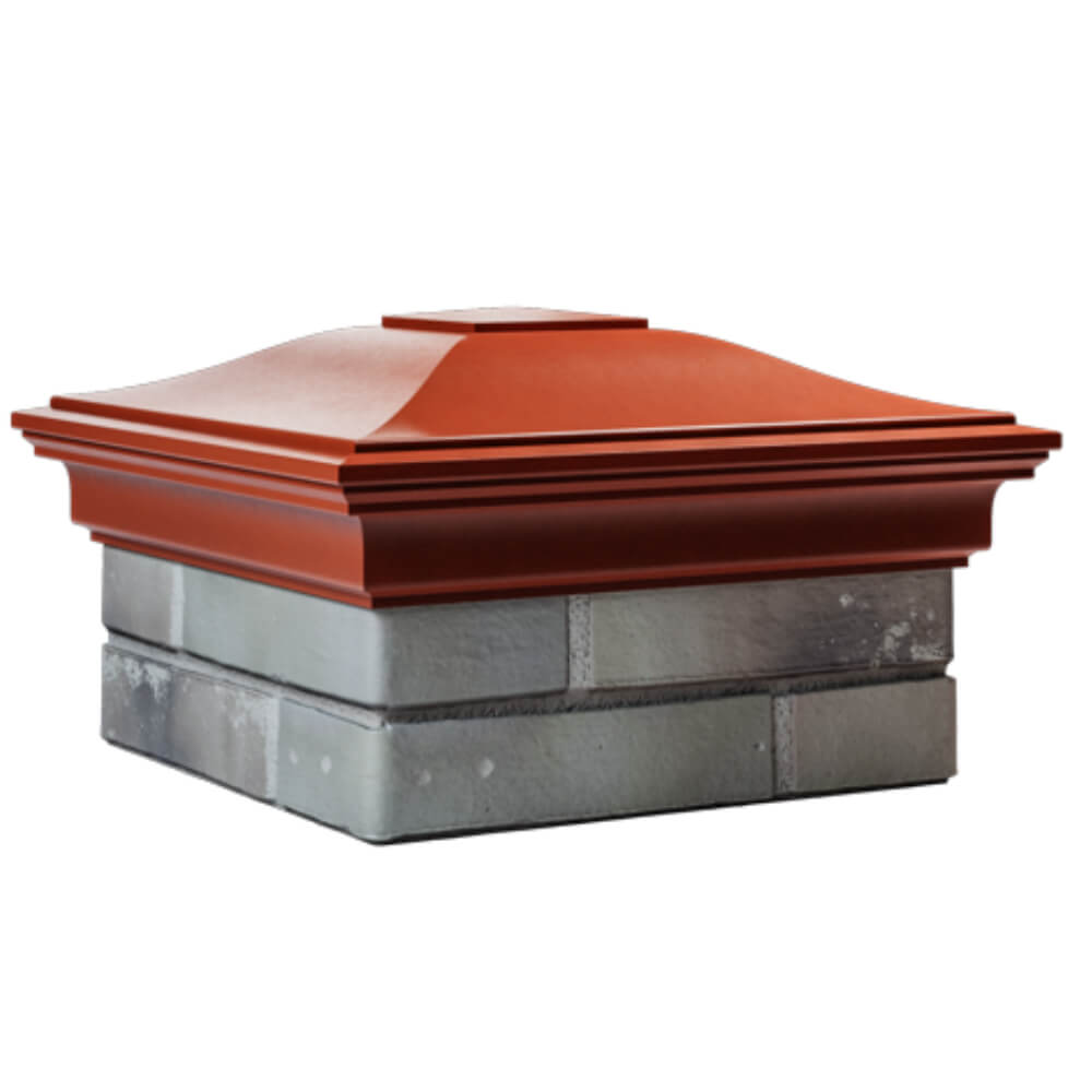 Колпак Zking Монблан Красный на столб 1.5х1.5 кирпича (385х385мм) в Мытищах фото