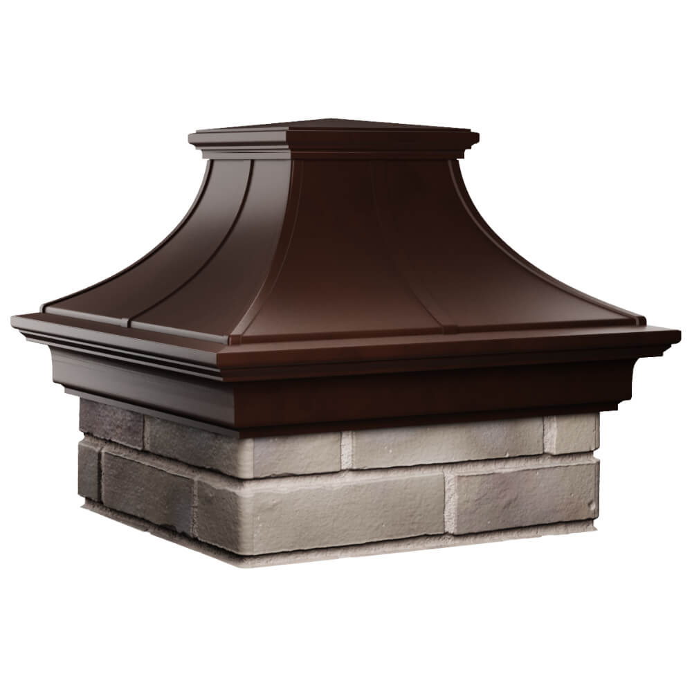 Колпак Zking Монблан Премиум Коричневый на столб 1.5х1.5 кирпича (385х385мм) в Мытищах фото