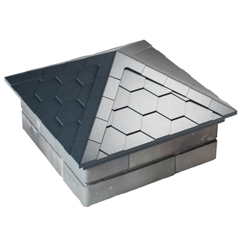 Колпак Zking Эверест Серый на столб 1.5х1.5 кирпича (390х390мм) в Мытищах фото