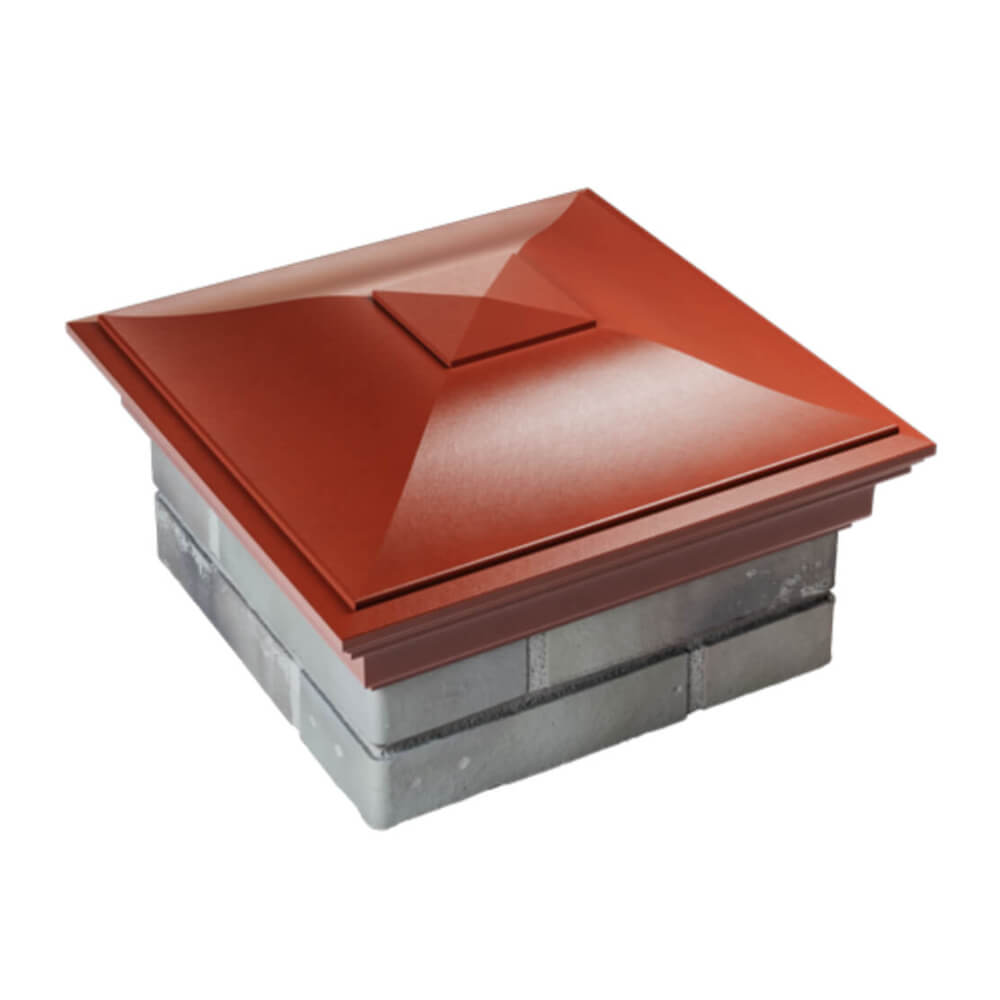 Колпак Zking Монблан Красный на столб 1.5х1.5 еврокирпича 0.7НФ (355х355мм) в Мытищах фото