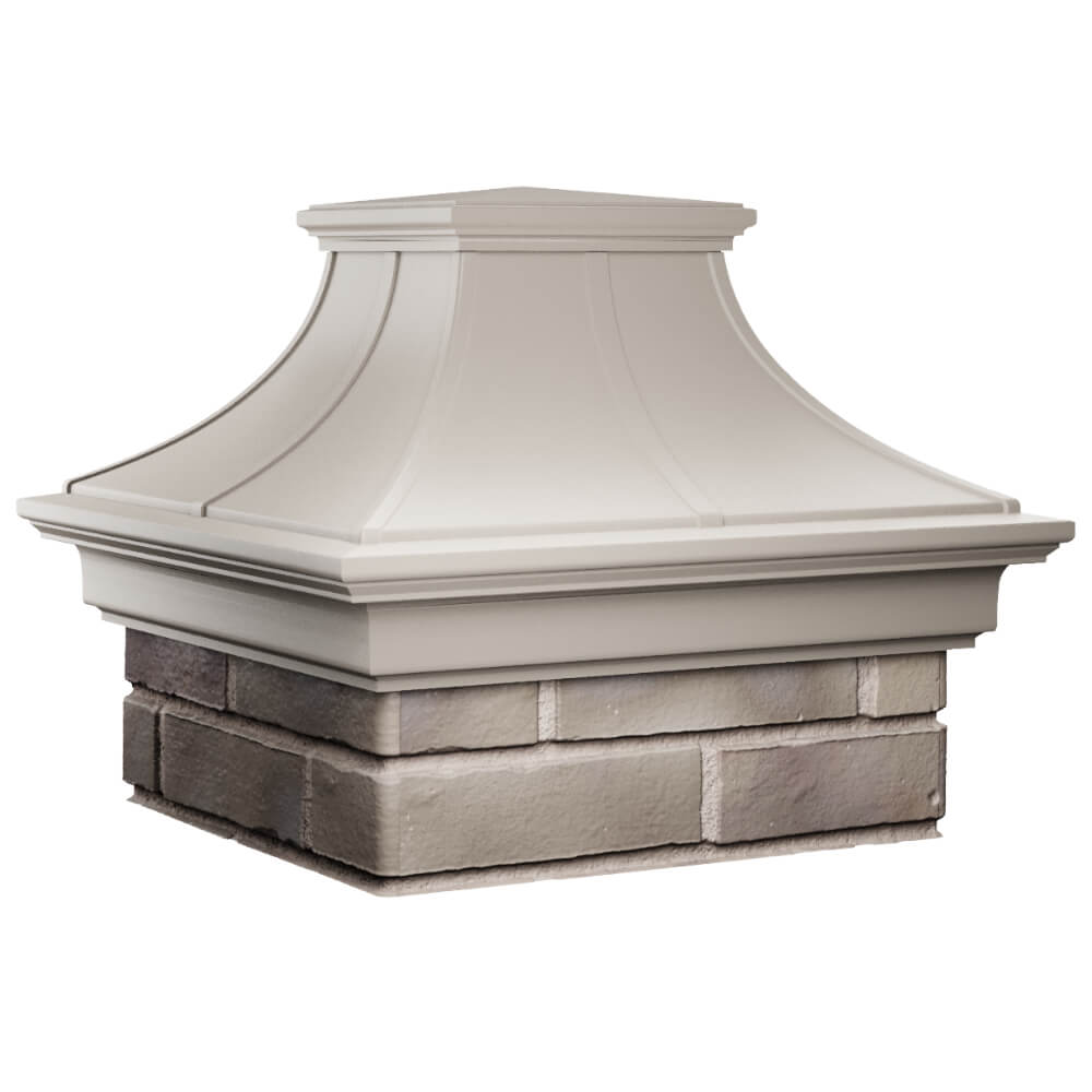 Колпак Zking Монблан Премиум Бежевый на столб 1.5х1.5 кирпича (385х385мм) в Мытищах фото