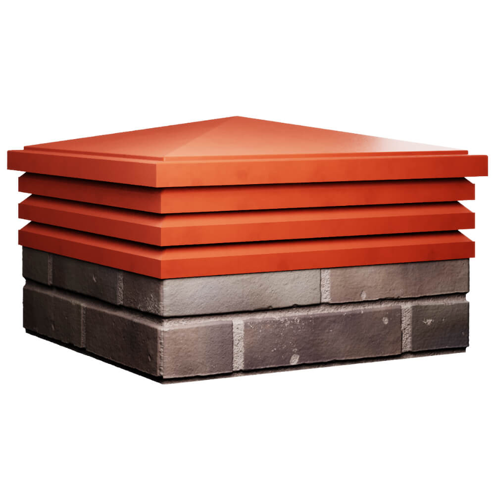 Колпак Zking Бона ХайТек Красный на столб 2х2 кирпича (513х513мм) в Мытищах фото