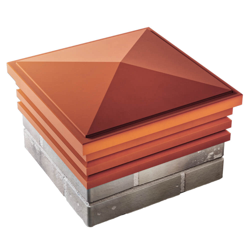 Колпак Zking Бона ХайТек Красный на столб 1.5х1.5 кирпича (385х385мм) в Мытищах фото