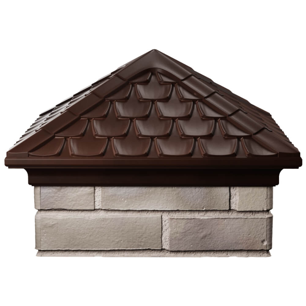 Колпак Zking Эльбрус Коричневый на столб 1.5х1.5 кирпича (385х385мм) Мытищи фото