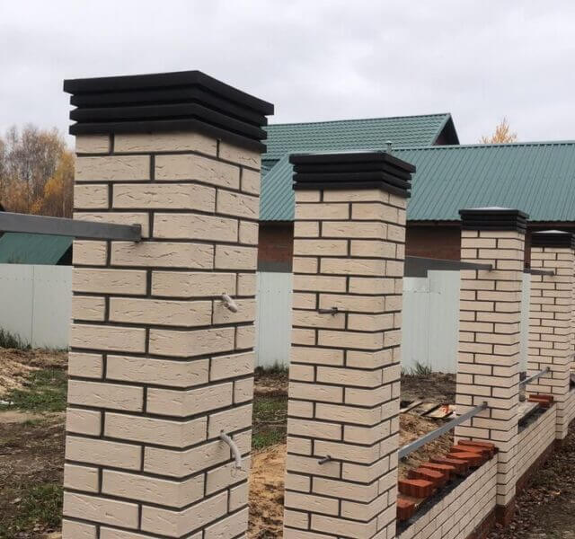 Колпак Zking Бона ХайТек Коричневый на столб 1.5х1.5 кирпича (385х385мм) в Мытищах фото