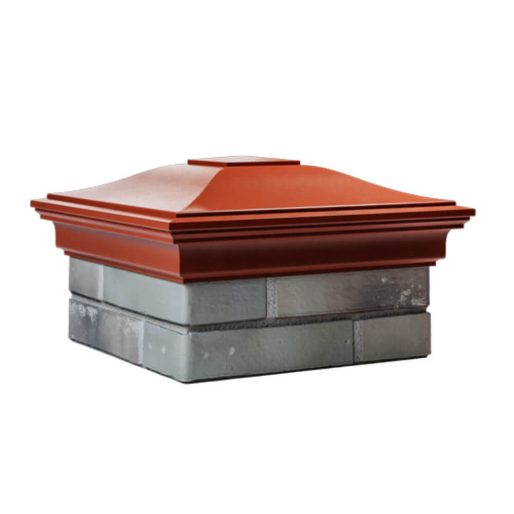 Колпак Zking Монблан Красный на столб 1.5х1.5 еврокирпича 0.7НФ (355х355мм) в Мытищах фото