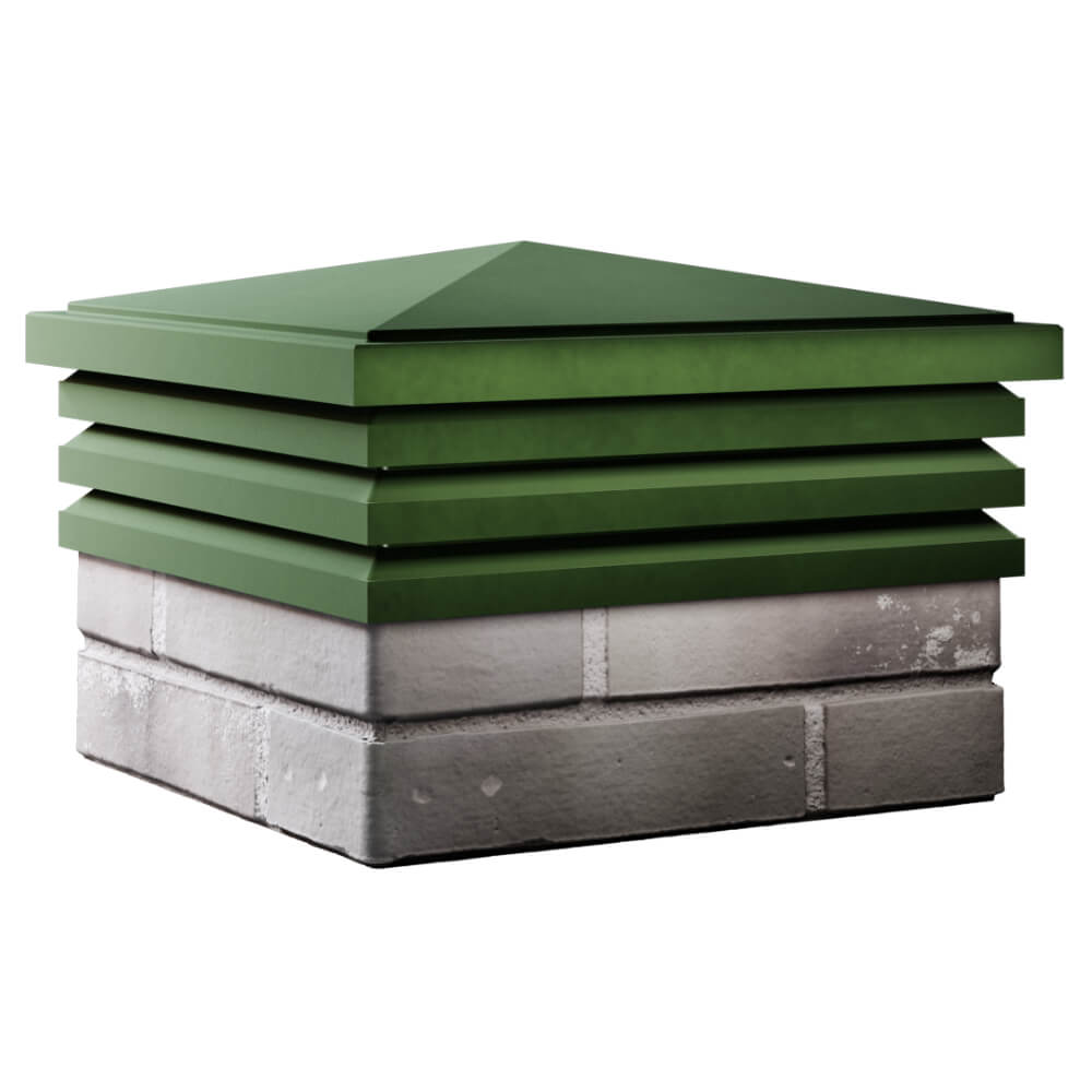 Колпак Zking Бона ХайТек Зеленый на столб 1.5х1.5 кирпича (385х385мм) в Мытищах фото