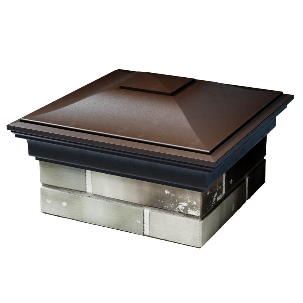 Колпак Zking Монблан Коричневый на столб 1.5х1.5 кирпича (385х385мм) в Мытищах фото