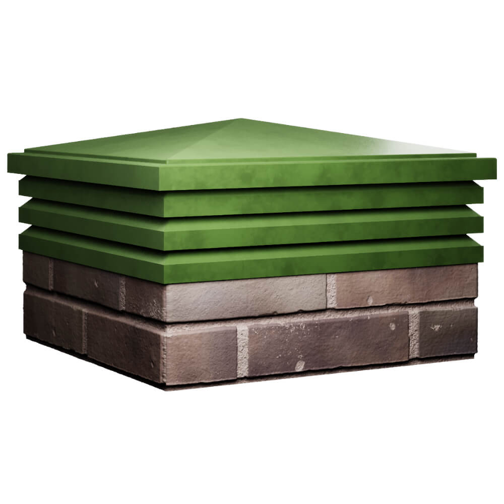 Колпак Zking Бона ХайТек Зеленый на столб 2х2 кирпича (513х513мм) в Мытищах фото