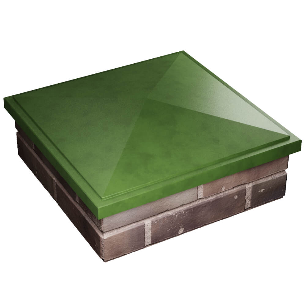 Колпак Zking БонаМоно Зеленый на столб 2х2 кирпича (515х515, 530х530мм) в Мытищах фото