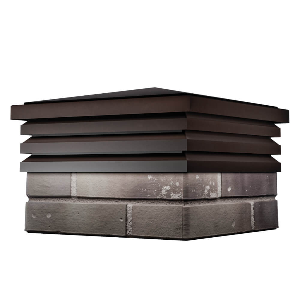 Колпак Zking Бона ХайТек Коричневый на столб 1.5х1.5 кирпича (385х385мм) в Мытищах фото