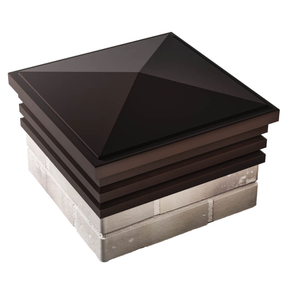 Колпак Zking Бона ХайТек Коричневый на столб 1.5х1.5 кирпича (385х385мм) в Мытищах фото